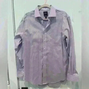 Jos A. Bank Traveler Tech Purple Gingham Dress Shirts, 16.5-34